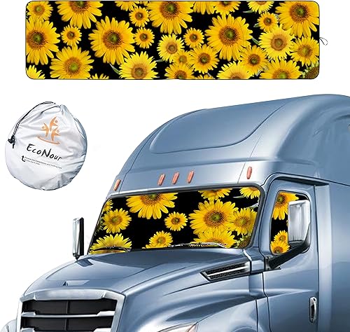 Miniatura 7 de EcoNour Parasol para parabrisas y ventanas laterales para camión de protección UV 240T para parabrisas de camión cobertura máxima para bloquear los