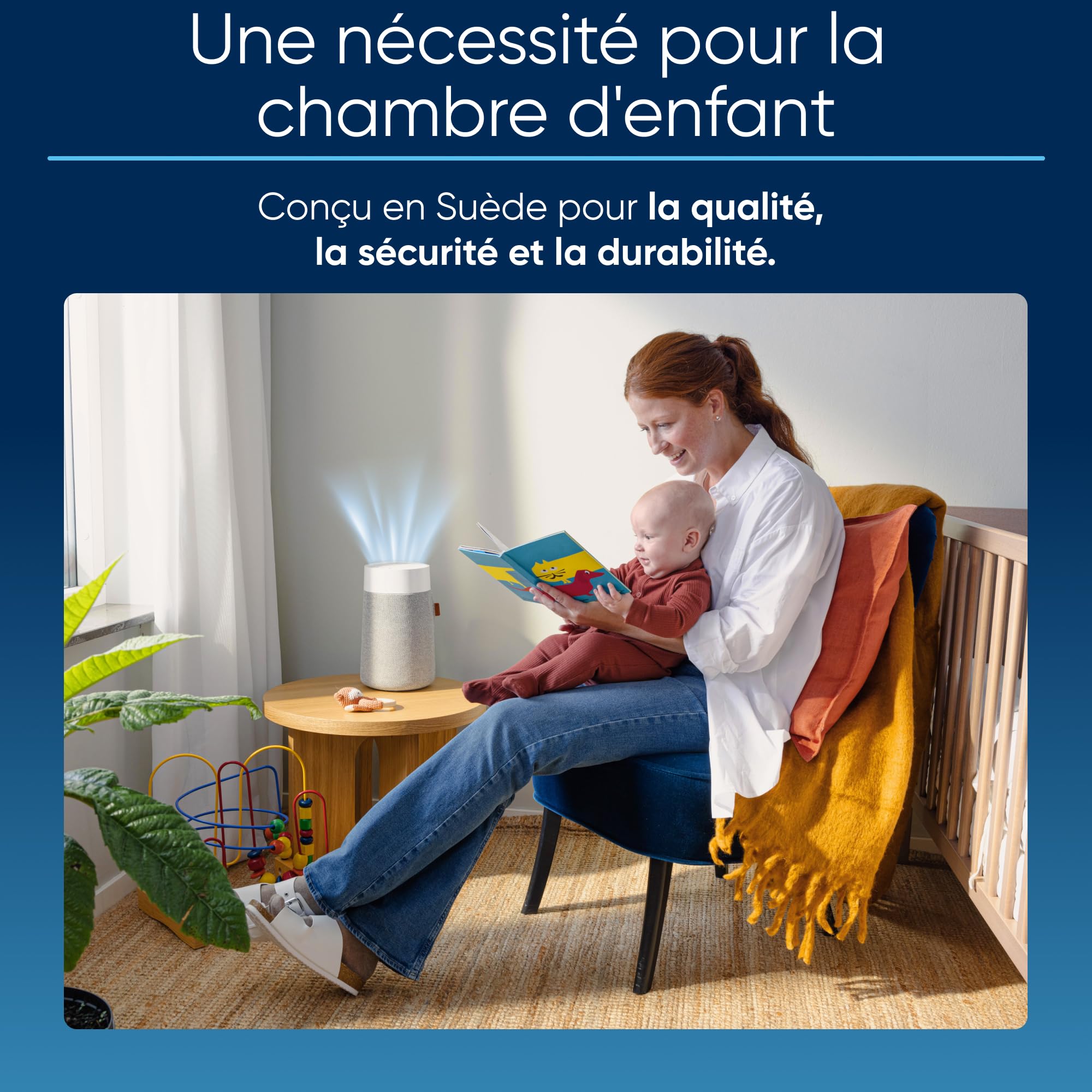 BLUEAIR Mini purificateur d'air, élimine 99,97% de la poussière, du pollen et de la fumée, silencieux et portable pour la chambre à coucher et le bureau, purificateur d'air Blue Pure Mini Max