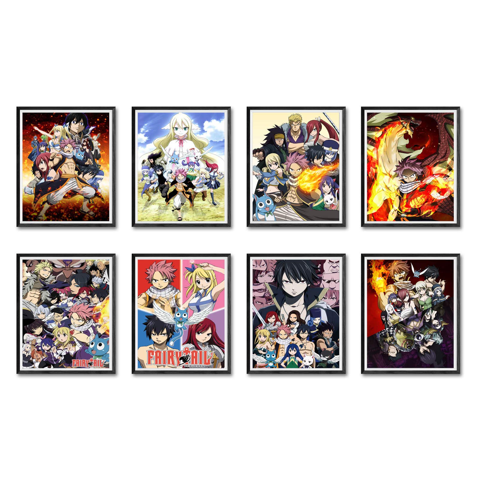 Buy Fairy Tail Natsu Erza Gajeel Laxus Happy and Lucy s Set of 8 Pcs