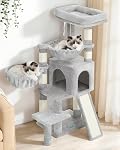 Gitelsnour Cat Tree, Cat Tower with condo, 2 Baskets, Large Platform, Scratch Board, Cat Scratching Posts for Indoor Cats, Light Gray GCT003SW