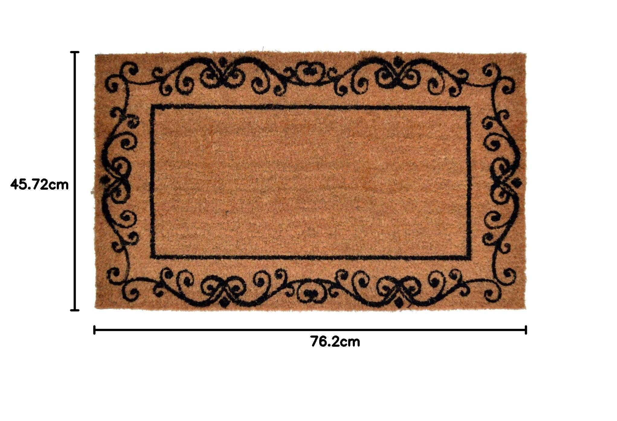Imports Décor Fußmatte mit PVC-Rückseite, Kokosfaser, dekorative Bordüre, 45,7 x 76,2 cm