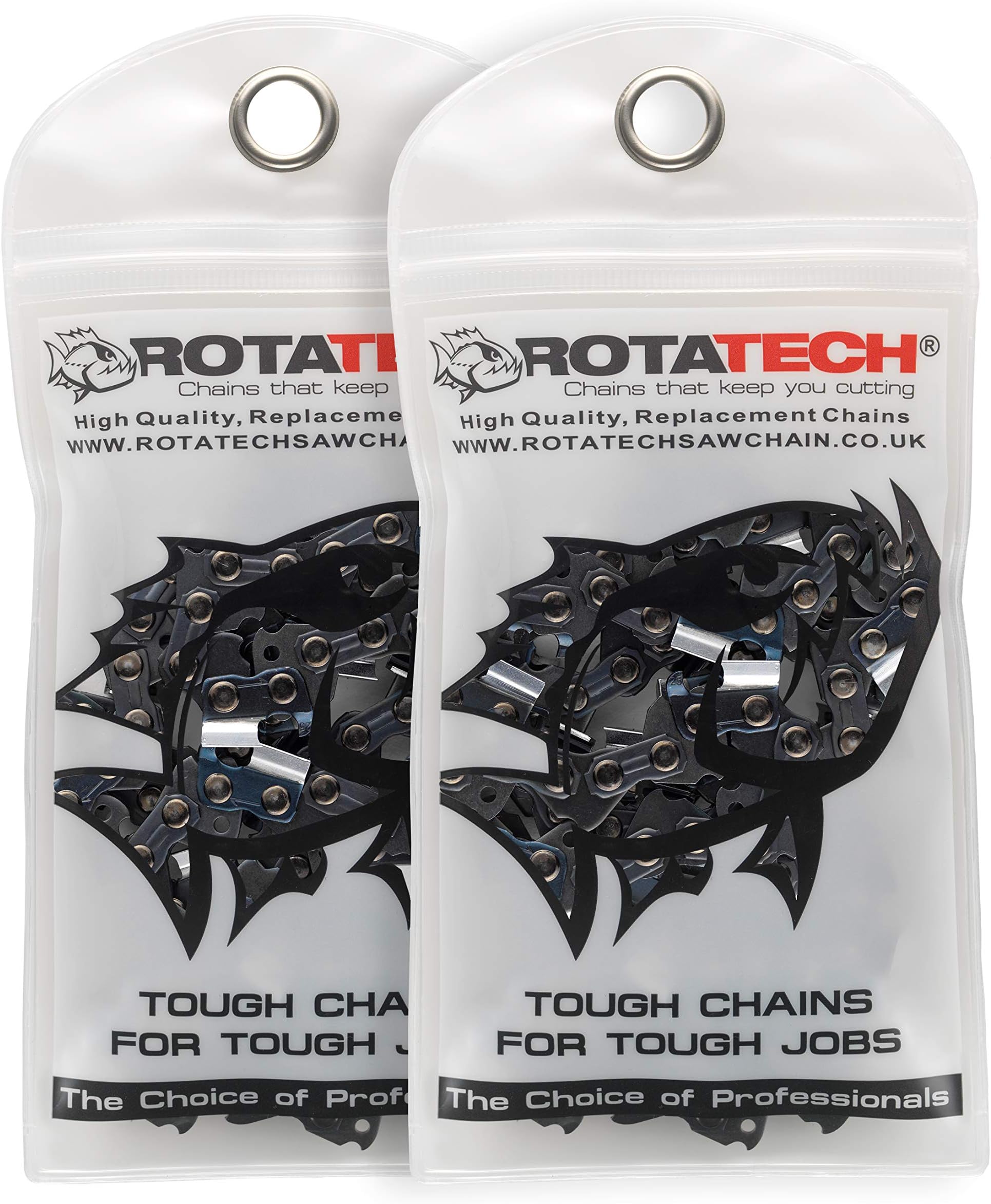 2 X 20 50cm Rotatech Chainsaw Chains .325" Pitch, .063" Gauge, 76 DL Drive Links. Compatible with Parker Brand Chainsaws