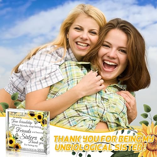 Miniatura 7 de Spiareal Regalos de amigos para mujeres, placa de amistad, mejor amiga de Acción de Gracias, mejor hermana de flores, regalo de cumpleaños,