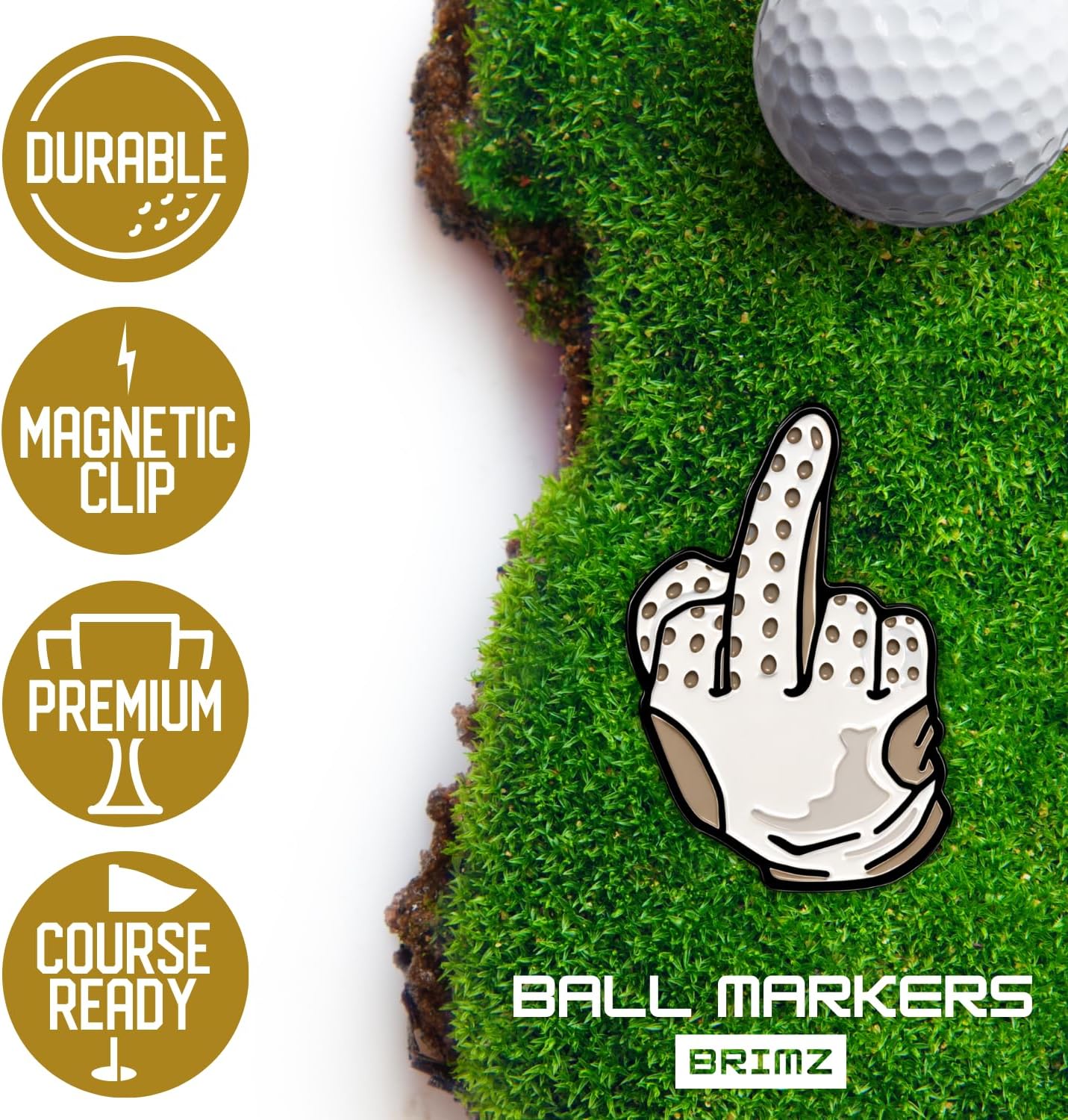 BRIMZ Golf Ball Marker Set – 5 Magnetic Funny Golf Ball Markers with Hat Clip for Convenient Access on The Course