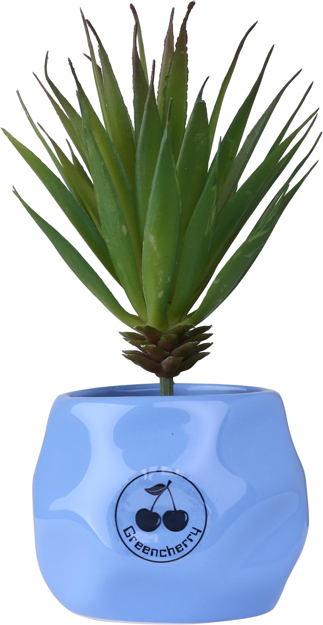 Greencherry(TM) 3.4 Inch Round Ceramic Textured Succulent Garden Planter Container Pots - BLUE