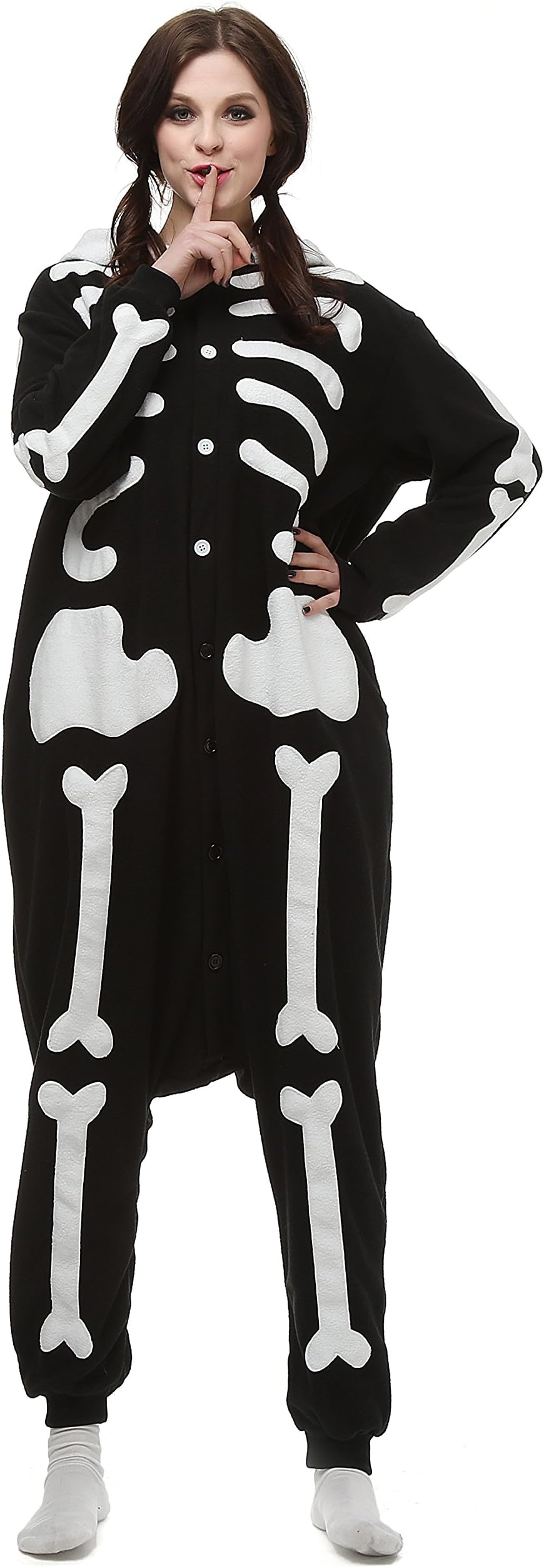 Tulip flower Adults Onesie Halloween Costumes Sleeping Wear Skeleton Onesie Kigurumi Pajamas (M)