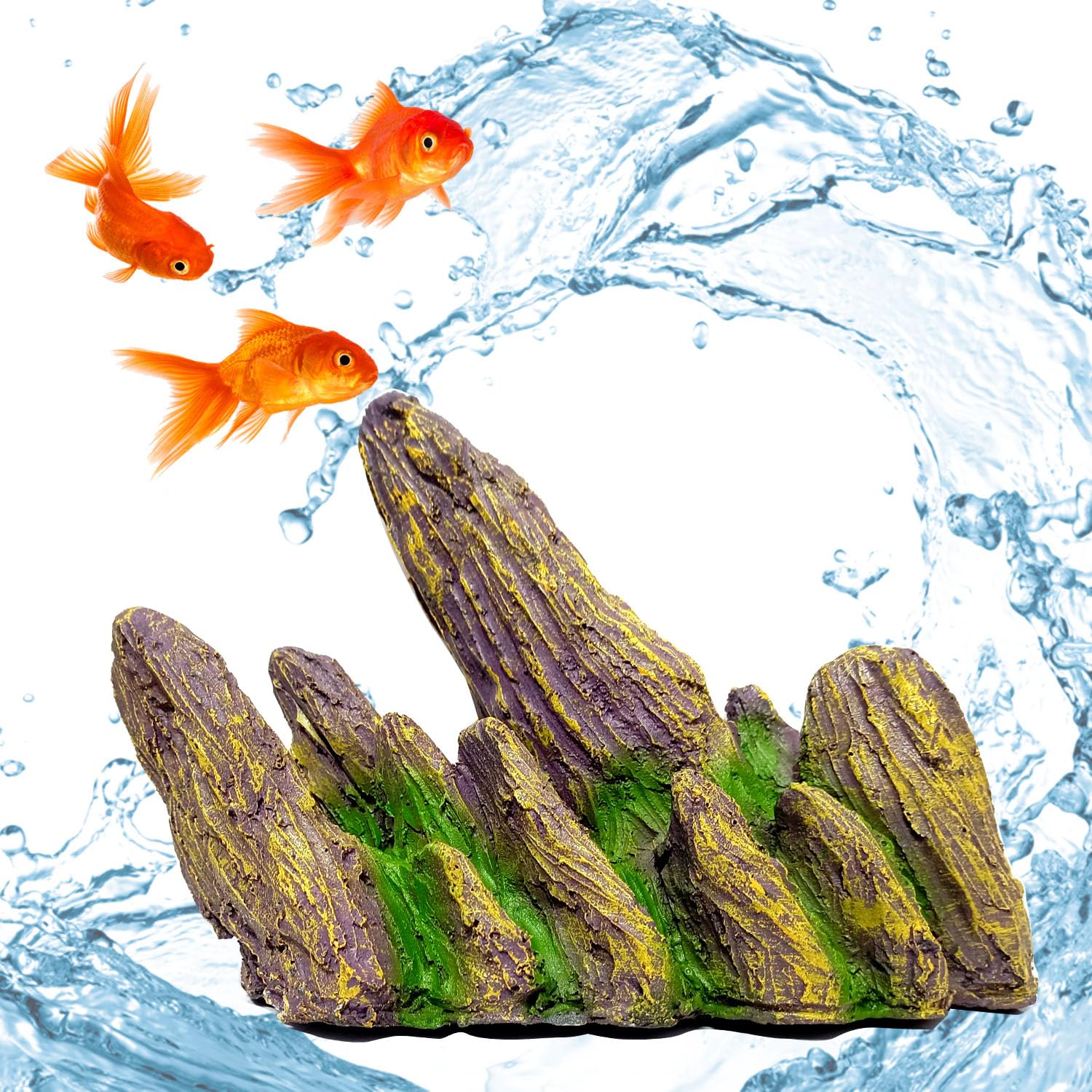 Smiling Pets Aquarium Mountain View Stone Ornament, Artificial Fish Tank Rock Cave Resin Mountain Hill View Stone with Moss Landscape Decoration (B0CXSSCVY7) Amazon Price History, Amazon Price Tracker