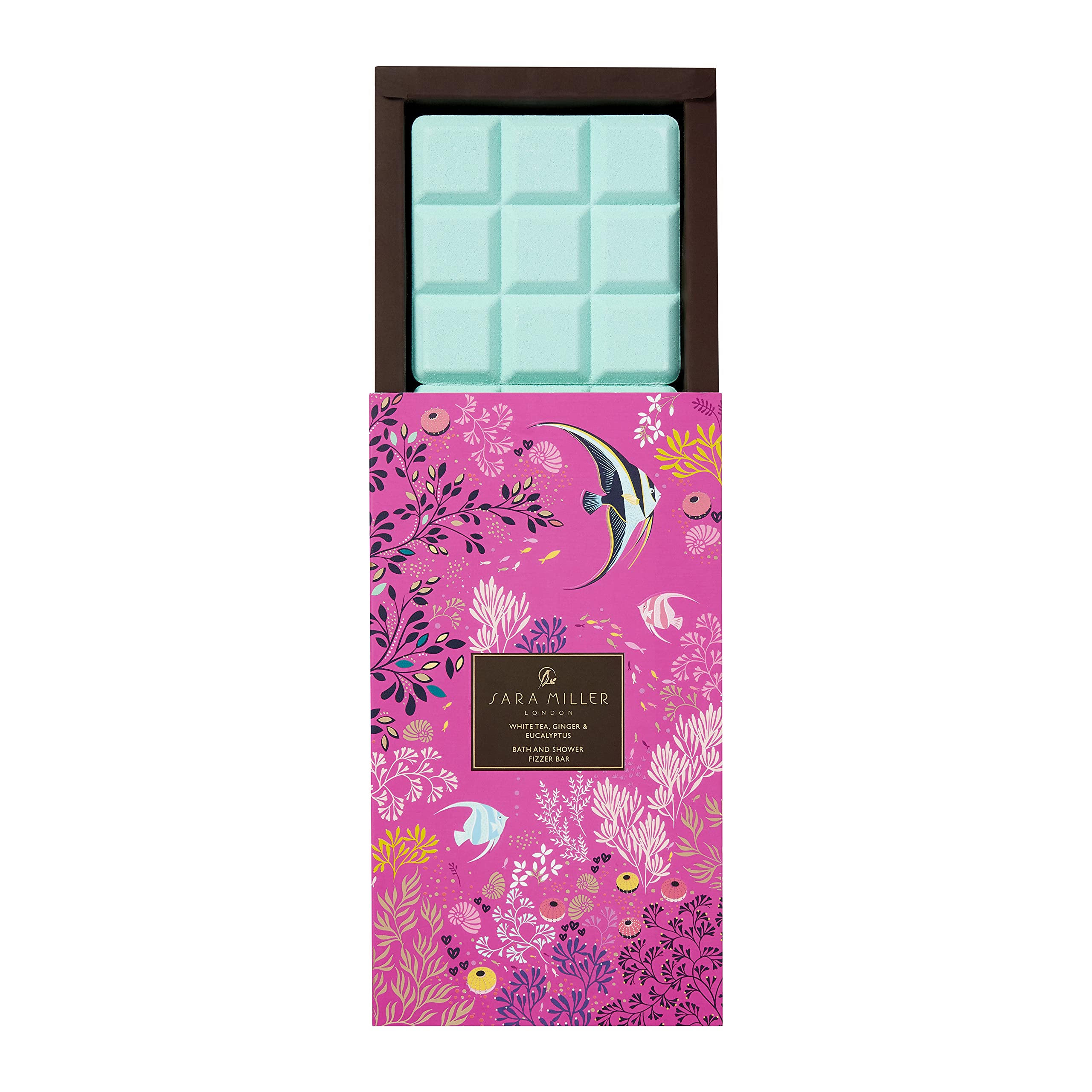 Sara Miller Bath & Shower Fizzer Bar | White Tea, Ginger & Eucalyptus | 200g