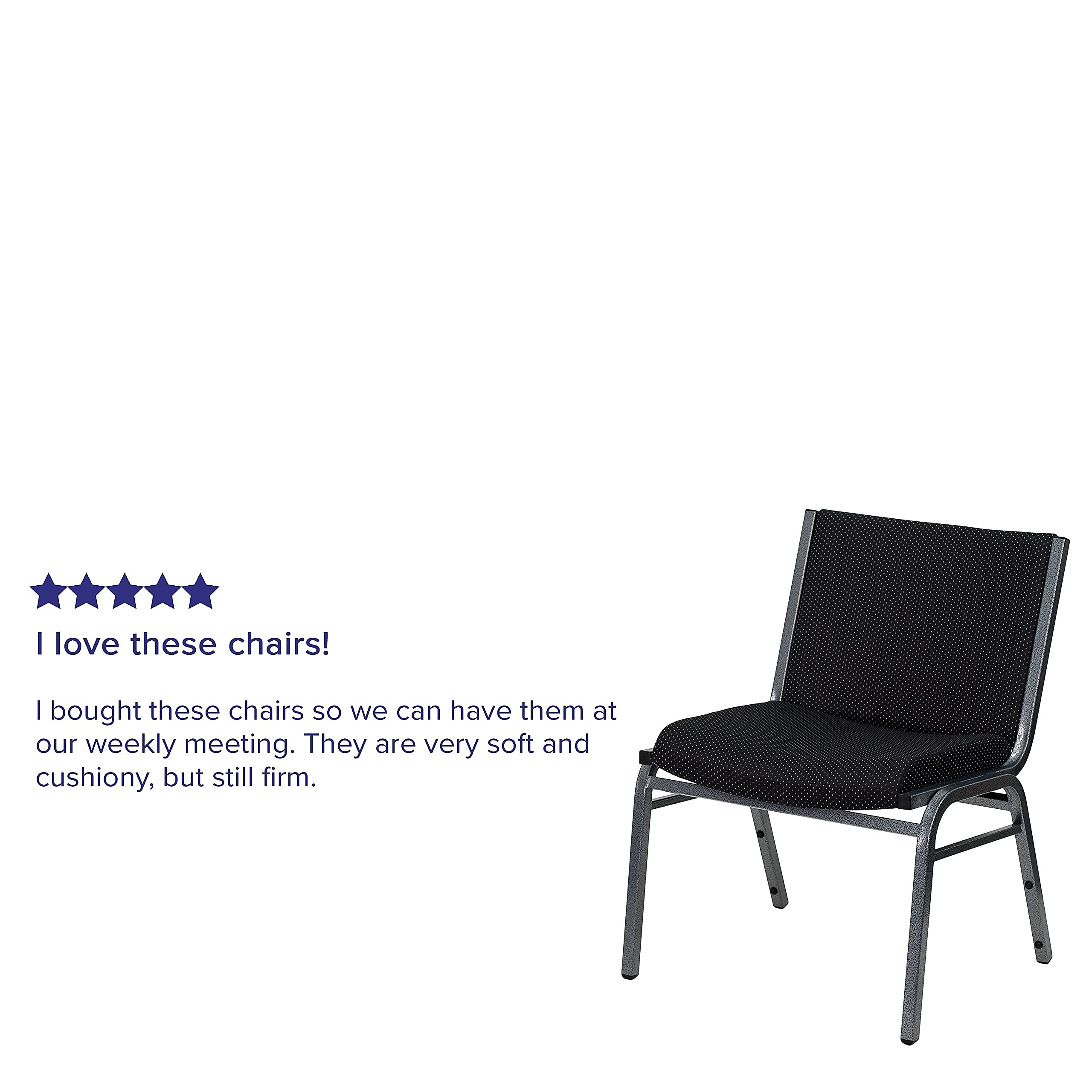 Flash Furniture Hercules Big & Tall Fabric Stack Chair Black | Fabric Upholstery Durable Construction Commercial Use 1000 LBS. Weight Capacity product thumbnail 6