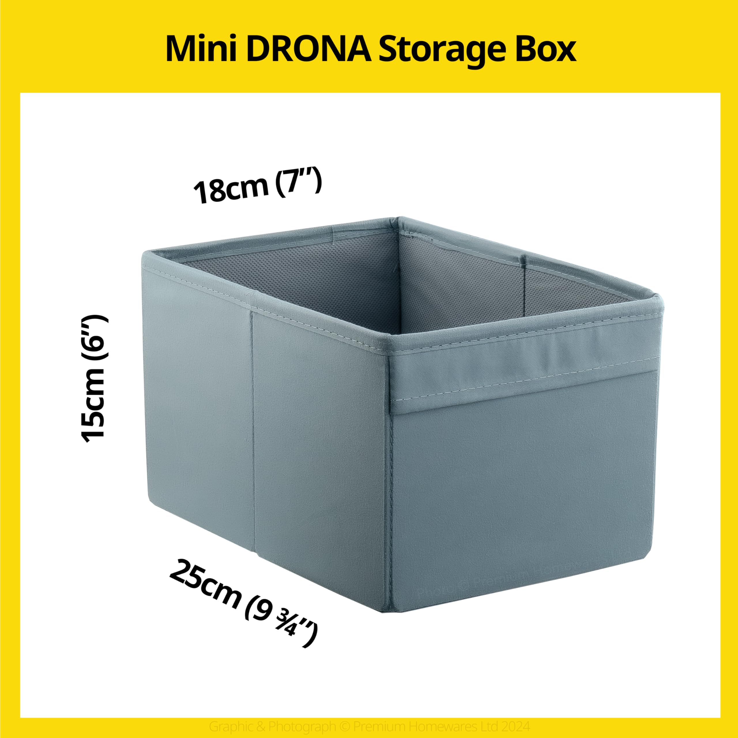 DII Contenitori Pieghevoli Cubo In Tessuto Chevron – Set Da 2, Blu Nautico, 28x28x28 Cm - 3