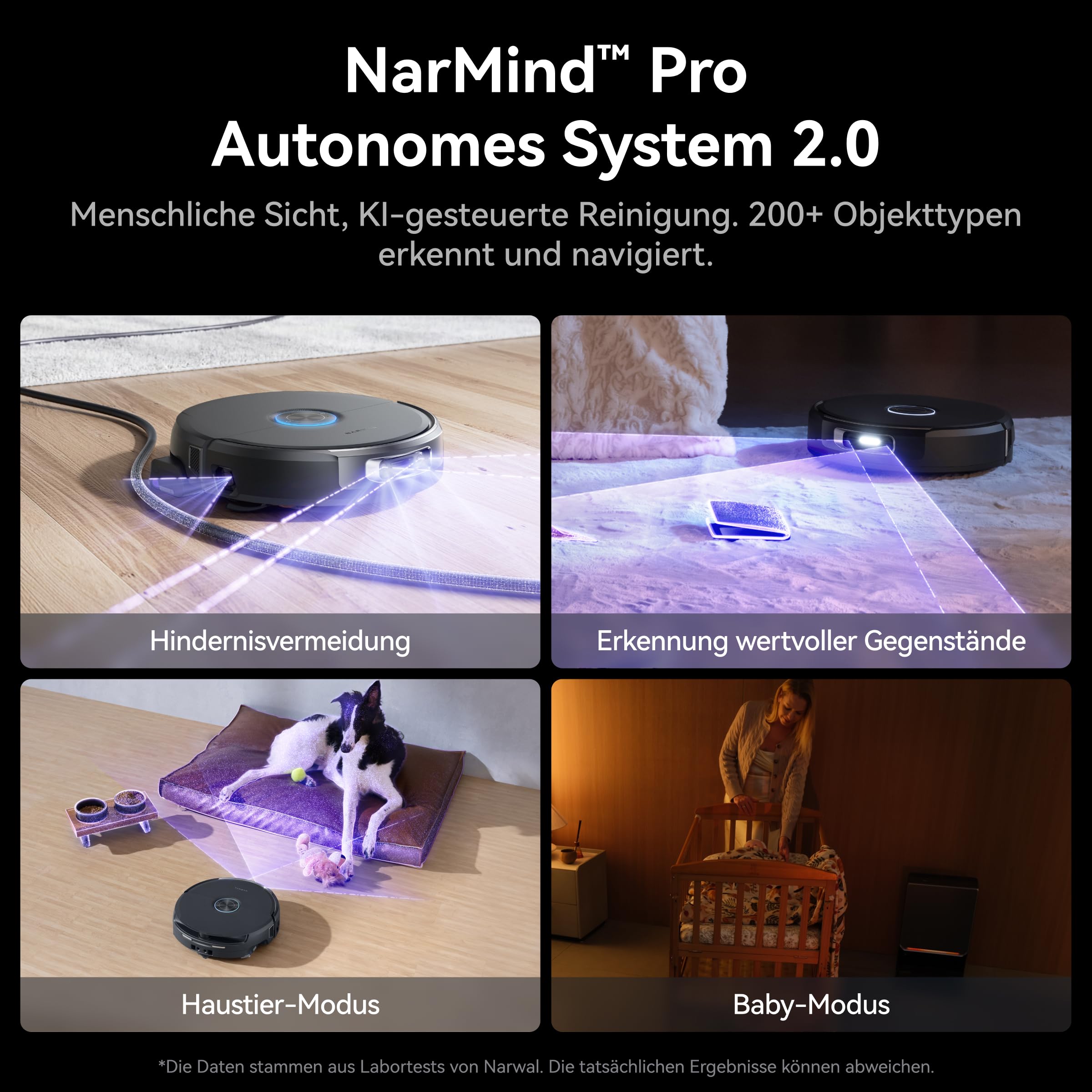 NARWAL Flow 2 Saug- und Wischroboter mit All-in-One-Station, FlowWash-Wischsystem mit 60 °C Heißwasser, 31.000 Pa Saugkraft, CarpetFocus™-Technologie, 100 °C Moppwäsche und 60 °C Heißlufttrocknung