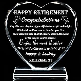 Retirement Gift for Women Men Crystal Best Retirement Gifts Keepsake Meaningful Farewell Gifts for Friends Leaving Gifts Plaque for Women Crystal Happy Retirement Gifts for Doctor Nurses Teacher