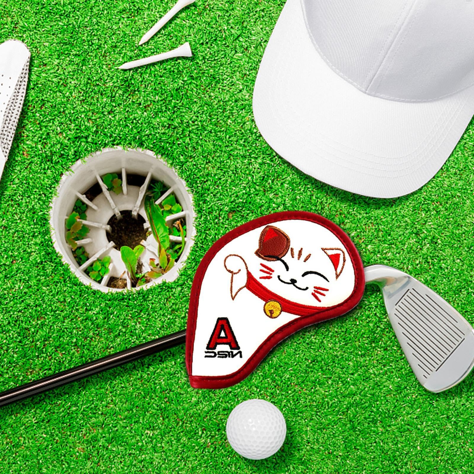 Coperture per mazze da golf | Custodia per testa da golf modello gatto 9 pezzi,Set di coperture protettive impermeabili in ferro da golf per mazze da golf principianti
