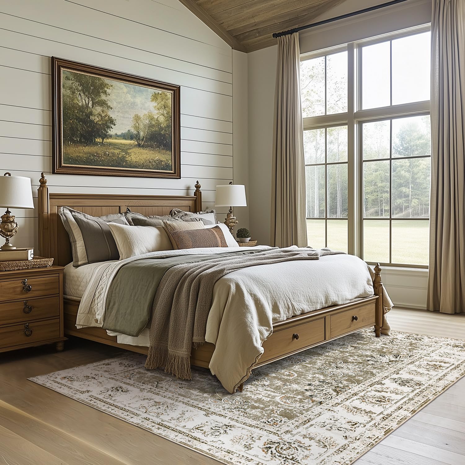 Amazon.com: jinchan Vintage Floral 5x7 Area Rugs for Bedroom