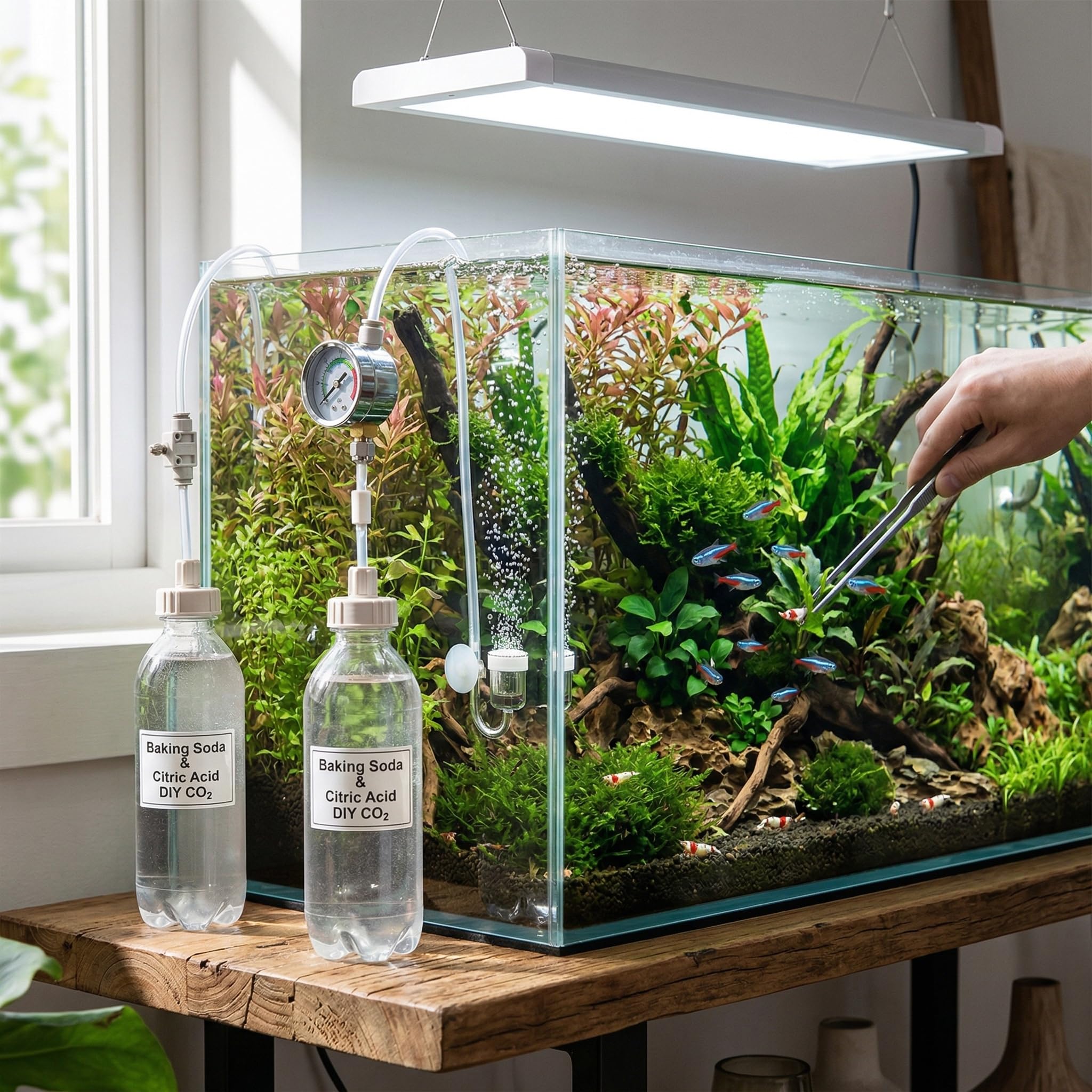 Yosoo DIY Aquarium Planté Réservoir CO2 Système kit Pro Tube Valve Bouchon de bouteille de calibre D201