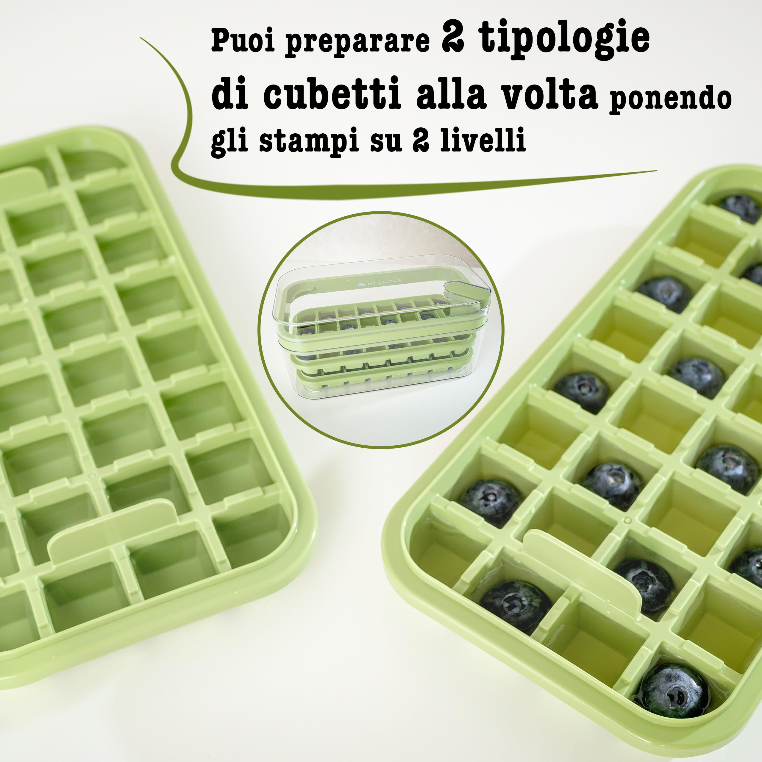 Stampo Ghiaccio 64 Cubetti - Doppio Stampo BPA Free Con Contenitore E Paletta, Per Casa E Bar - Foto 5