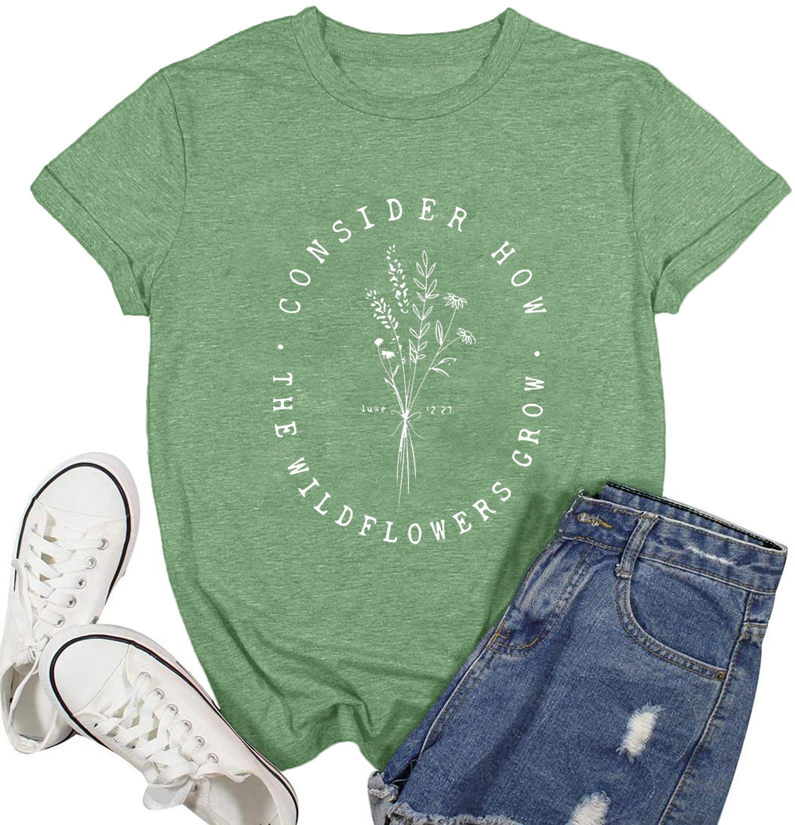 Ascrazy Christian Shirt for Women Bible Verse T-Shirts Faith Blessed Inspirational Shirts