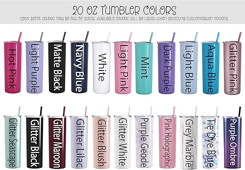 Miniatura 7 de AVITO Vaso de 20 onzas con calcomanías de vinilo, regalo personalizado para profesor, vaso de acero inoxidable con tapa y pajilla, regalos para