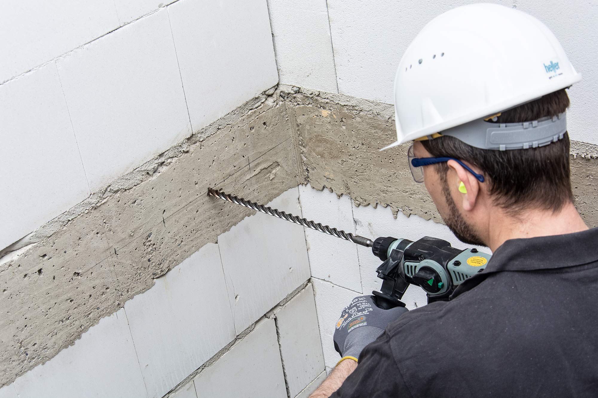 Heller Tools 2618 Trijet SDS-plus Hammerbohrer, Profi- Bohrer für Beton und Armierung, Set 7-teilig Ø 5/6/6/8/8/10/12 mm, steinbohrer set sds plus, sds bohrer, beton bohrersatz, sds plus bohrer