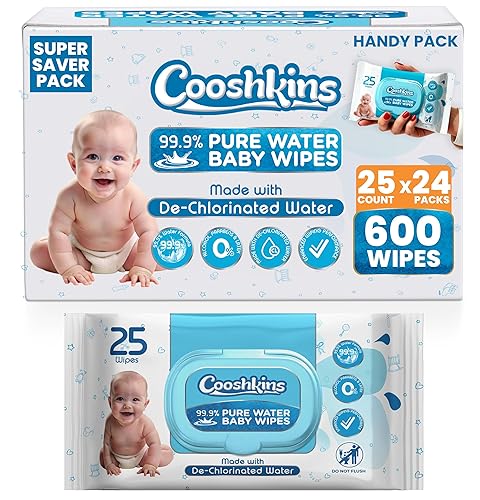 576 toallitas a granel Toallitas descloradas para bebés de agua pura 25 unidades (paquete de 24) toallitas suaves sin perfume para pieles sensibles