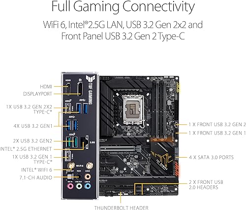 Miniatura 6 de ASUS TUF Gaming Z690-Plus WiFi D4 LGA1700 Intel 12 generación ATX placa base para juegos PCIe 50 DDR4 4xM2NVMe SSD 142 etapas de potencia WiFi 6
