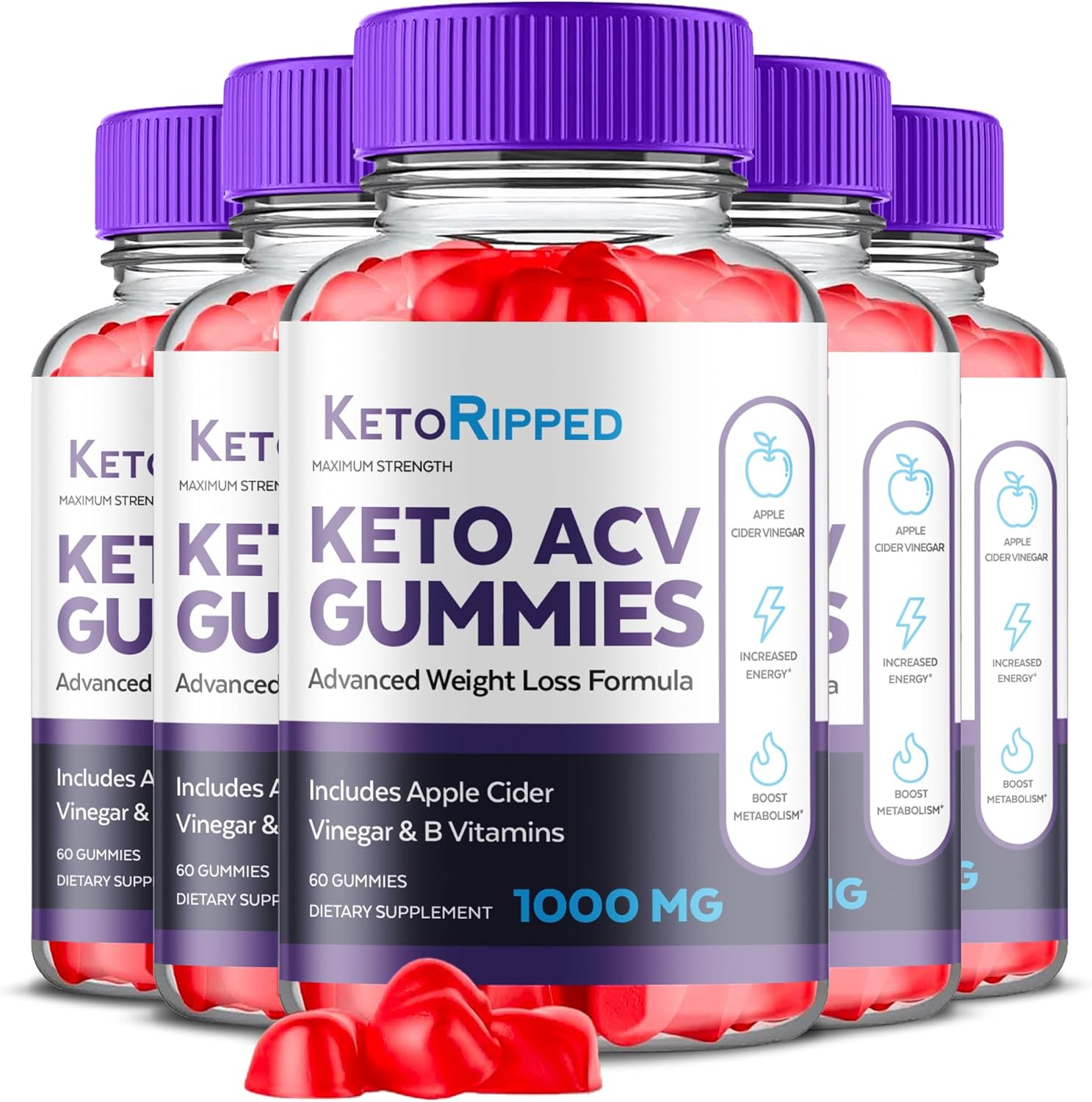 Amazon.com: (5 Pack) Keto Ripped ACV Gummies, Keto Ripped ACV Gummies ...