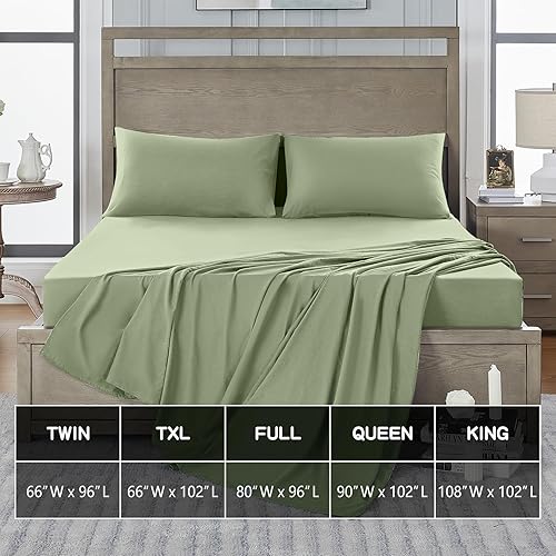 Miniatura 5 de FreshCulture Sábanas encimeras individuales XL solo paquete de 2  Sábanas planas de calidad de hotel  Microfibra cepillada  Ultra suave y