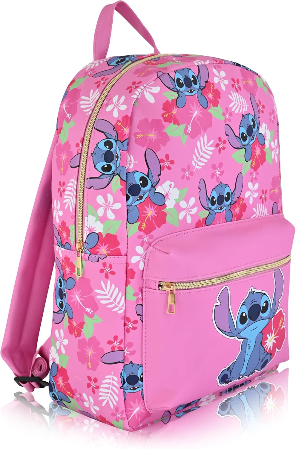 Fast Forward Stitch Backpack, Unisex 16-Inch Daypack, PU Leather, Stitch Design, Cute & Spacious, Adjustable Straps - Image 2