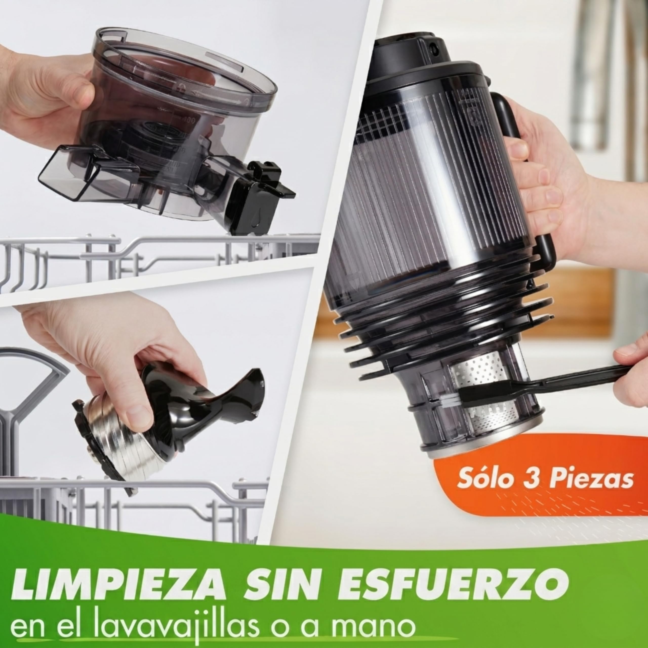 Nutrilovers Licuadora de Prensado en Frío NUTRI-PRESS MAX+, Extractor de Zumo para Frutas Enteras, Boca XXL de 150 mm, Sin BPA