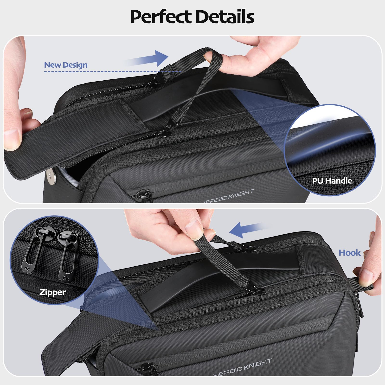 Neceser Hombre Viaje Impermeable, Bolsa de Aseo Grande con Apertura 180° Neceser Colgante con Compartimento Húmedo Separado, Organizador de Artículos de Tocador 1800D Oxford para Viaje Negocios-Negro