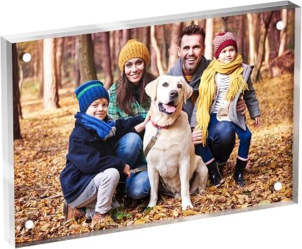 Neatsure 4x6 Acrylic Picture Frame 1 Pack, Clear Freestanding Double Sided Frameless Magnetic Photo Frames, Desktop Display Decor Gift