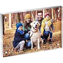 Neatsure 4x6 Acrylic Picture Frame 1 Pack, Clear Freestanding Double Sided Frameless Magnetic Photo Frames, Desktop Display Decor Gift