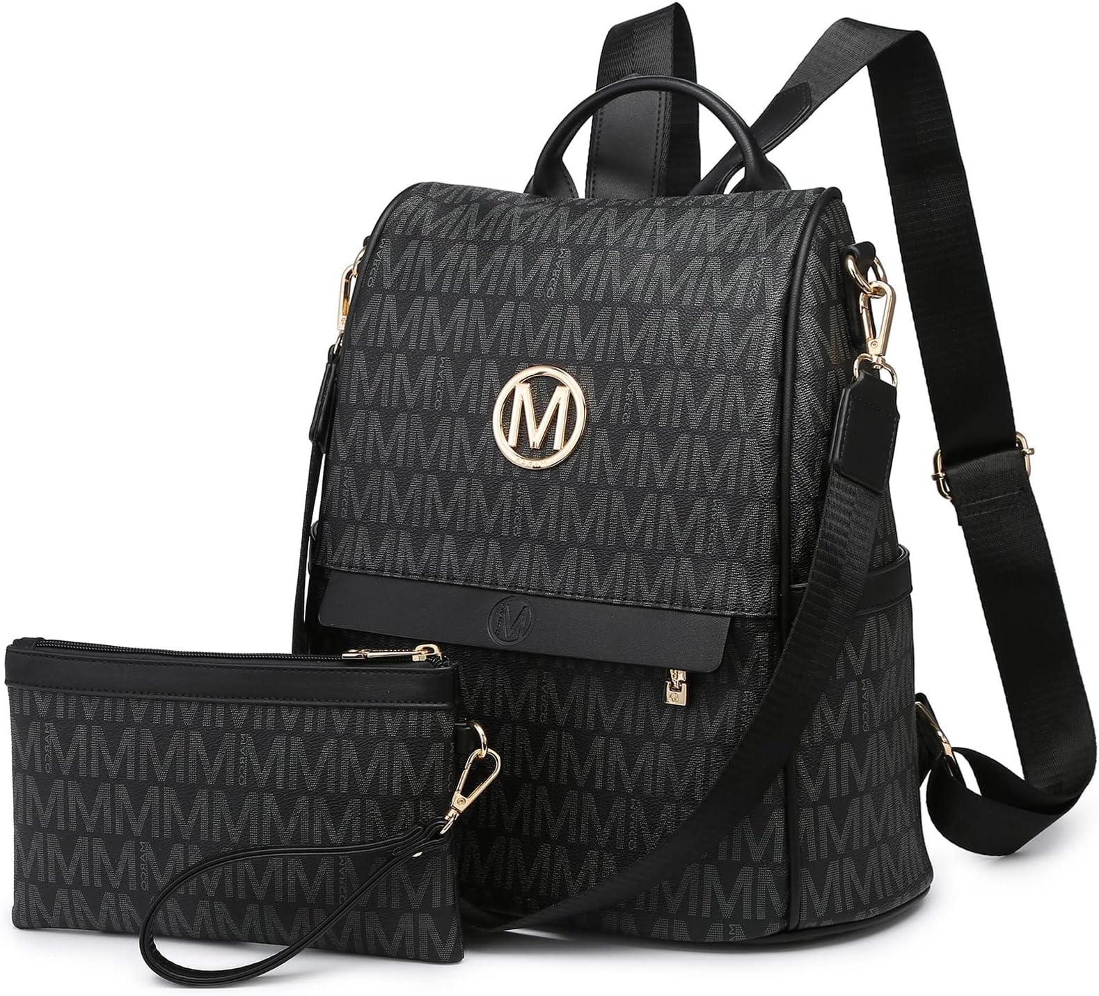 MKP Fashion Women Backpack Purse Multi Pocket Anti-theft Travel Bag Handbag 2 Pack