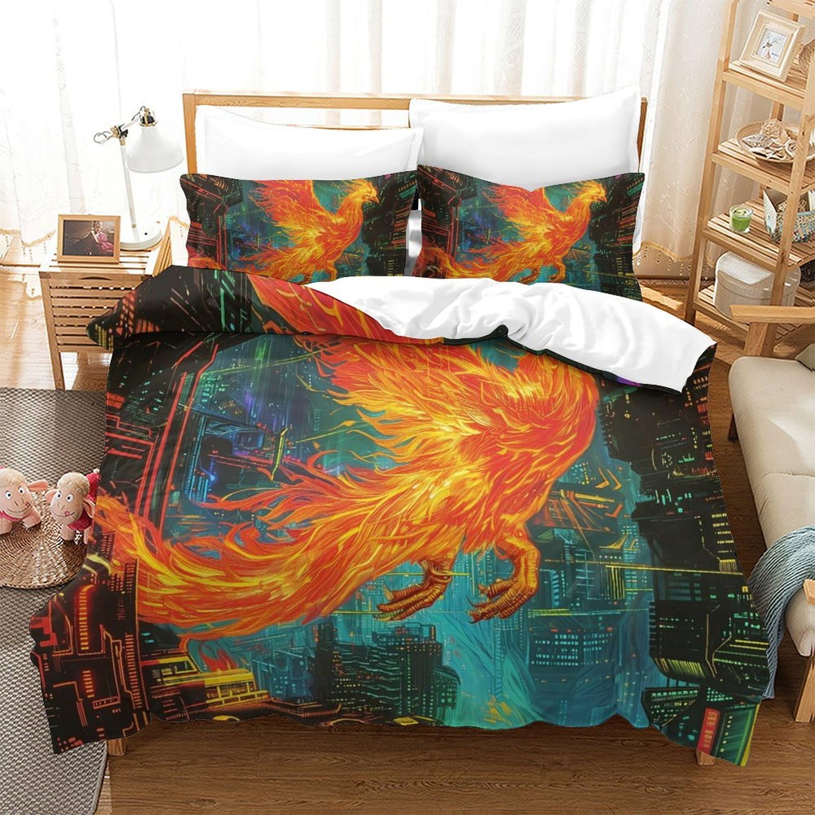 Parure de lit 3D ptérosaure de feu 260x220 pour transformer l'ambiance d'une chambre adulte