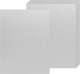 30 Pcs Silver Sparkly Paper, 8.5x11 Inches Cardstock, 92lb/250GSM Heavy Weight Silver Glitter Cardstock with Pearlized Coating, Metallic Paper Supplies for Invitations, Scrapbooking