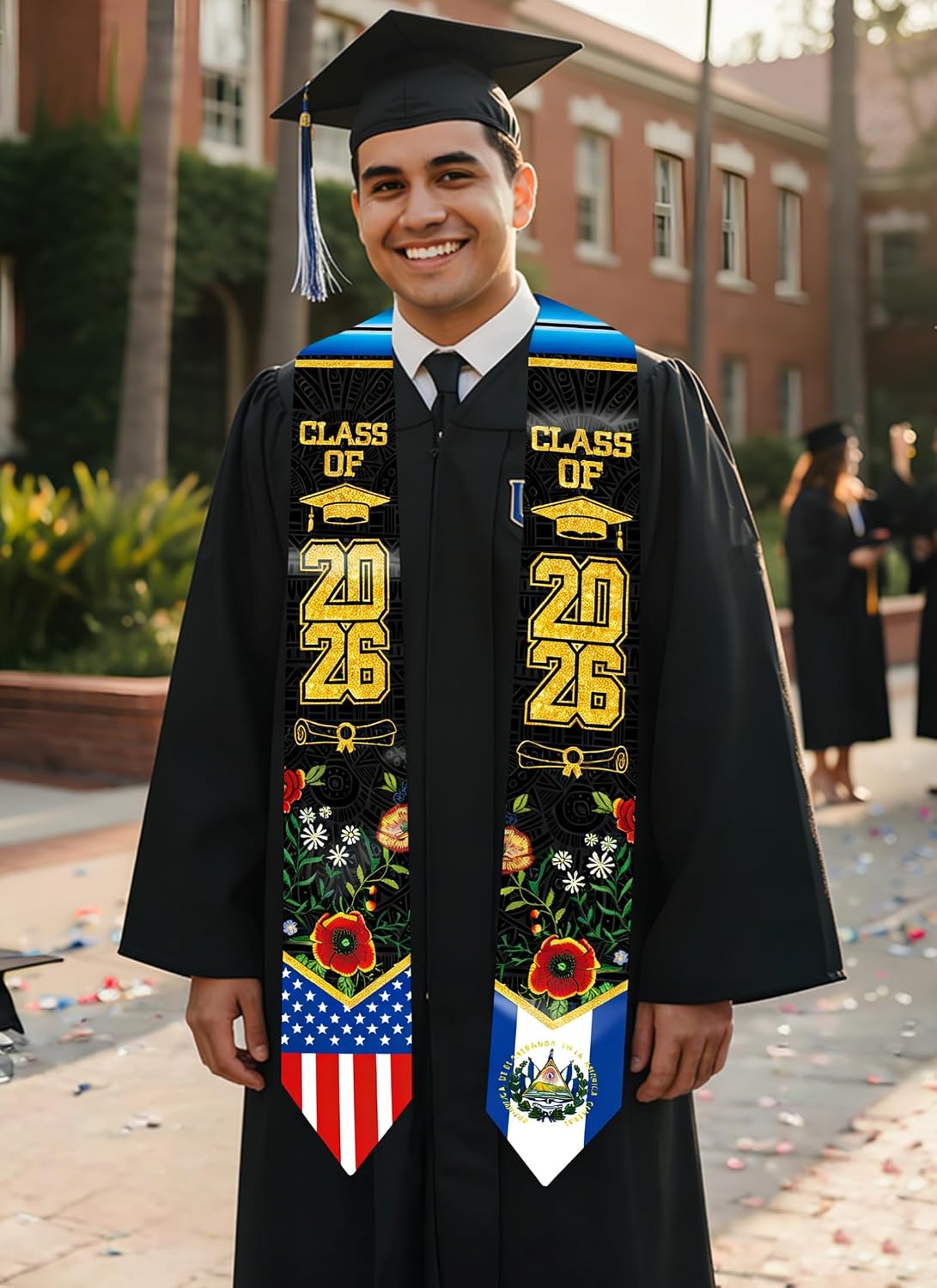 TAKEALOOK Class of 2026 International Student Graduation Stole - Unisex Study Abroad Students Honor Sash banda de graduación