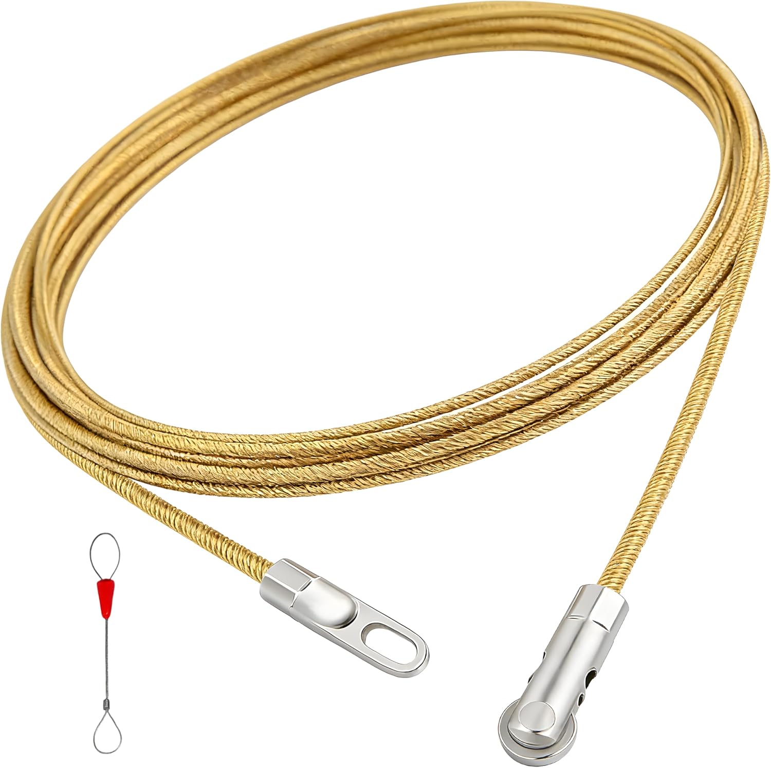 Electrical Fish Tape Wire Puller,16.4FT Steel Wire Snake for Running Wire, Wire Fish Tape with Pulley Head,Wire Feeder for Walls and Conduit,Electrical Wire Pulling Tools for DIY Wiring