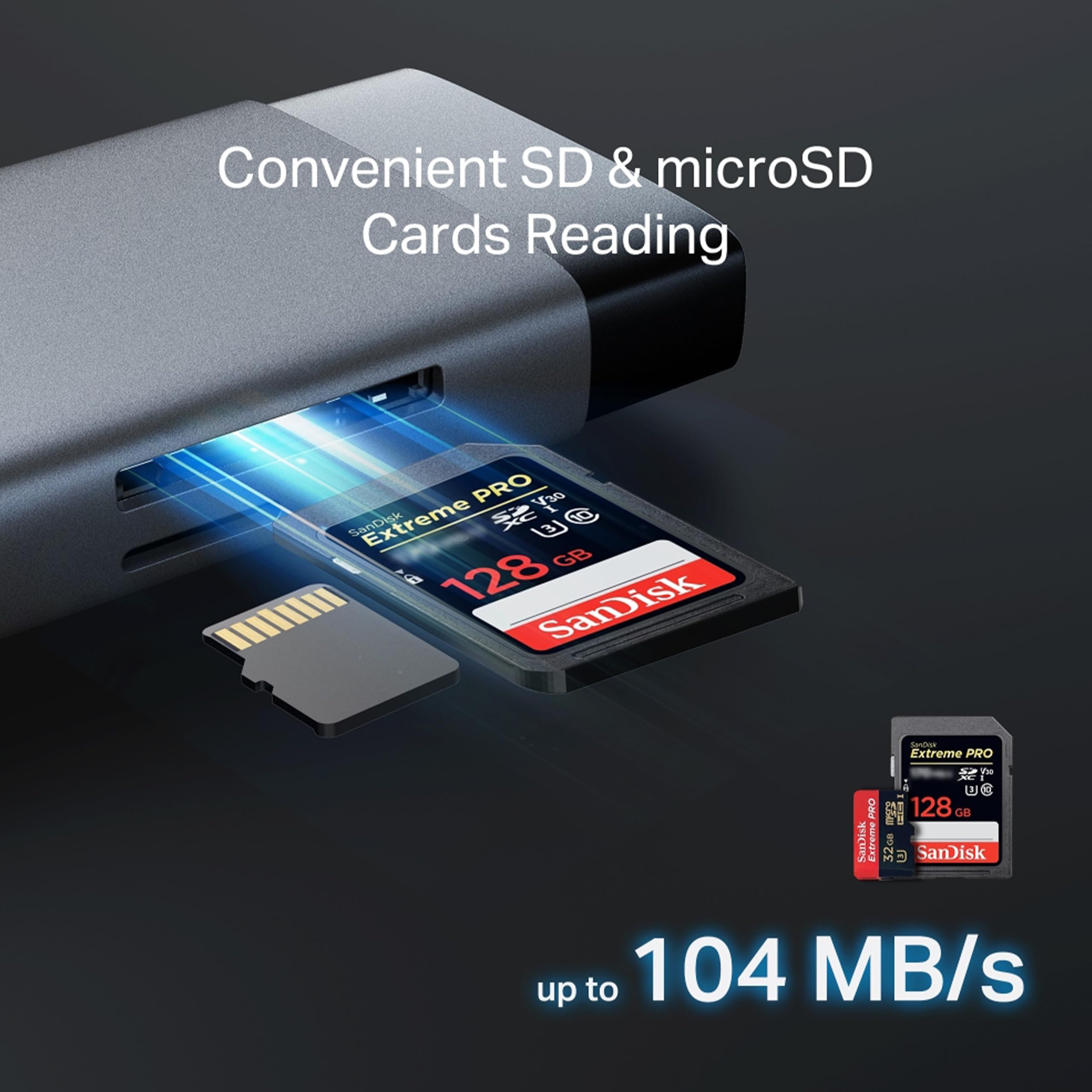 UH9120C, koncentrator USB typu C 9 w 1, 4K przy 60 Hz HDMI, 1 Gb/s Ethernet, SD i microSD UHS-I, zasilacz 100 W, 1 x port danych USB-C, 3 porty danych USB-A