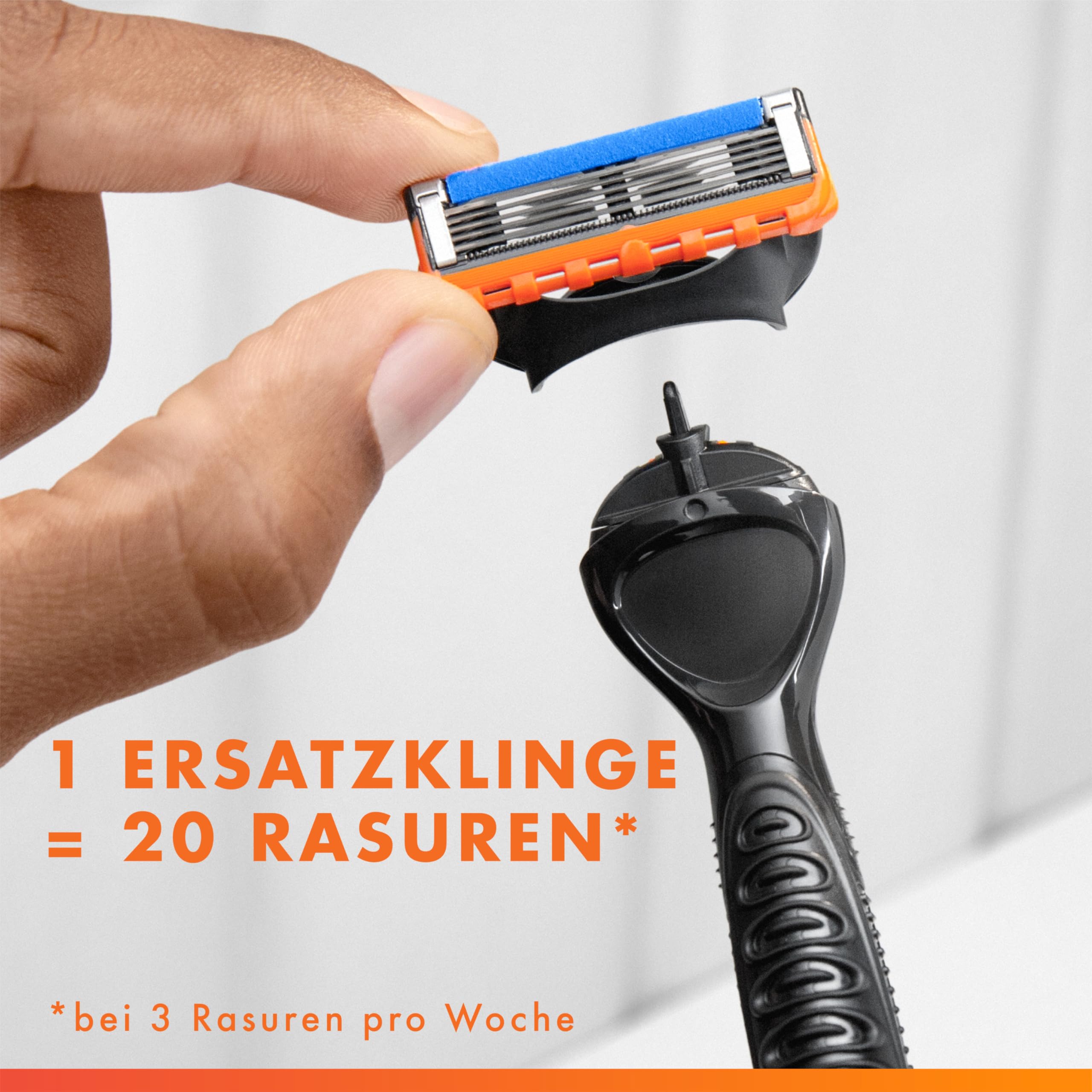 Gillette Fusion 5 Power Klingen Herren, 8 Original Rasierklingen, Orange | Für Nassrasierer mit Größerem Gleitstreifen für Ein Sanftes Gleiten Und für Eine Unglaublich Gründliche Und Komfortable Rasur