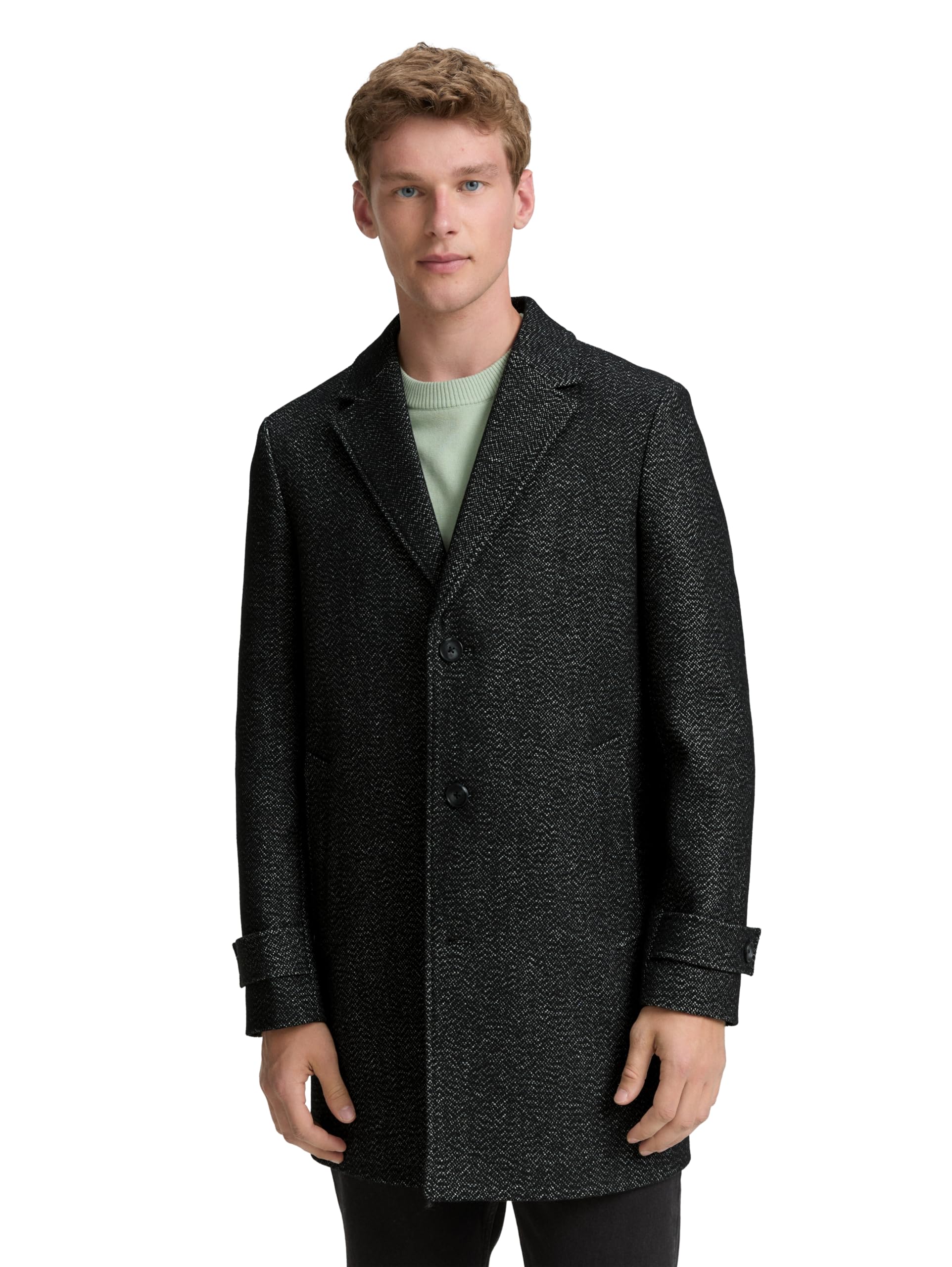 TOM TAILOR Herren 1046987 Wollmantel mit Reverskragen