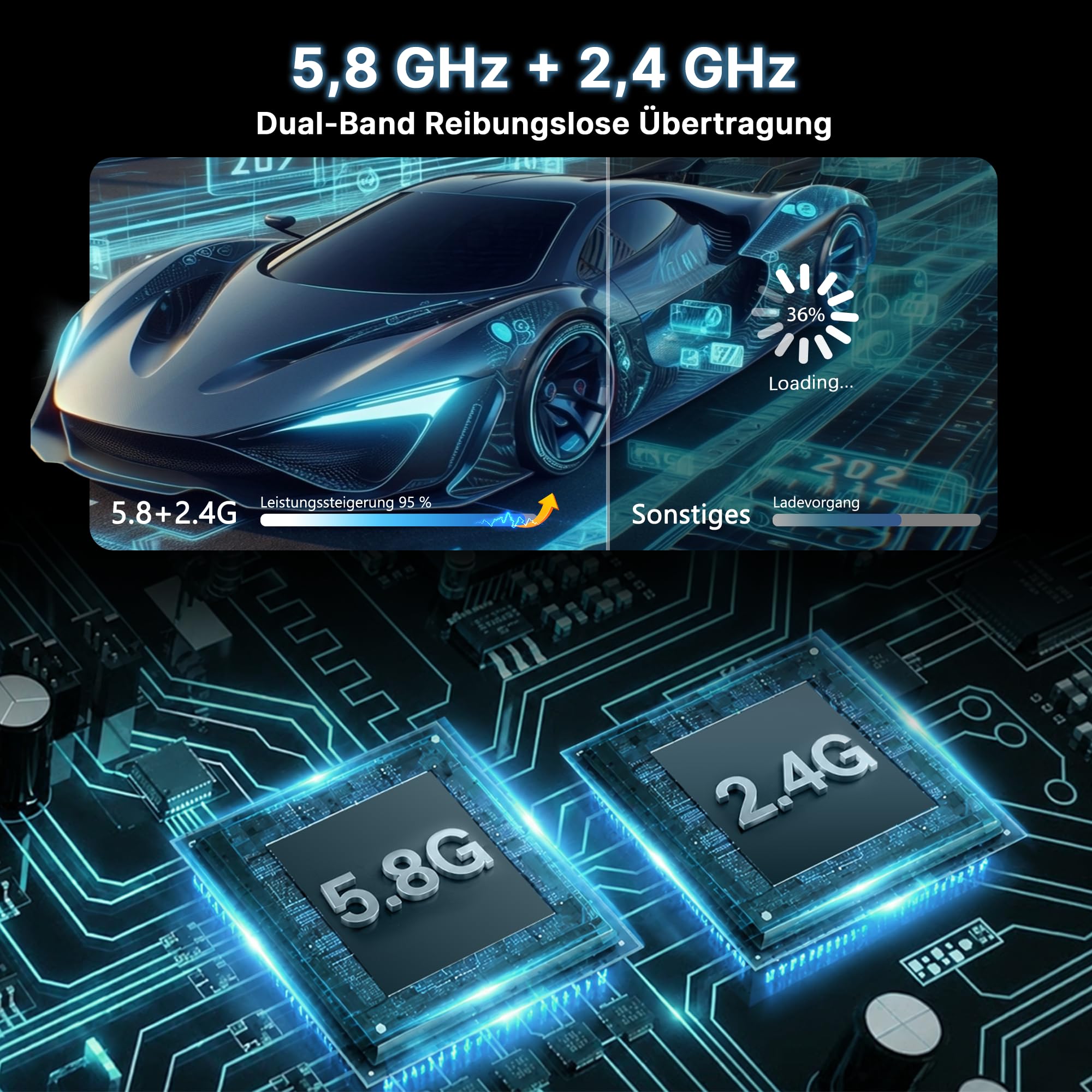 AIMIBO Émetteur et récepteur HDMI sans fil - Transmission sans fil HDMI sans fil - Décodage 4K - Transmission sans fil 50 m - Émetteur et récepteur de l'ordinateur portable/TV à la télévision
