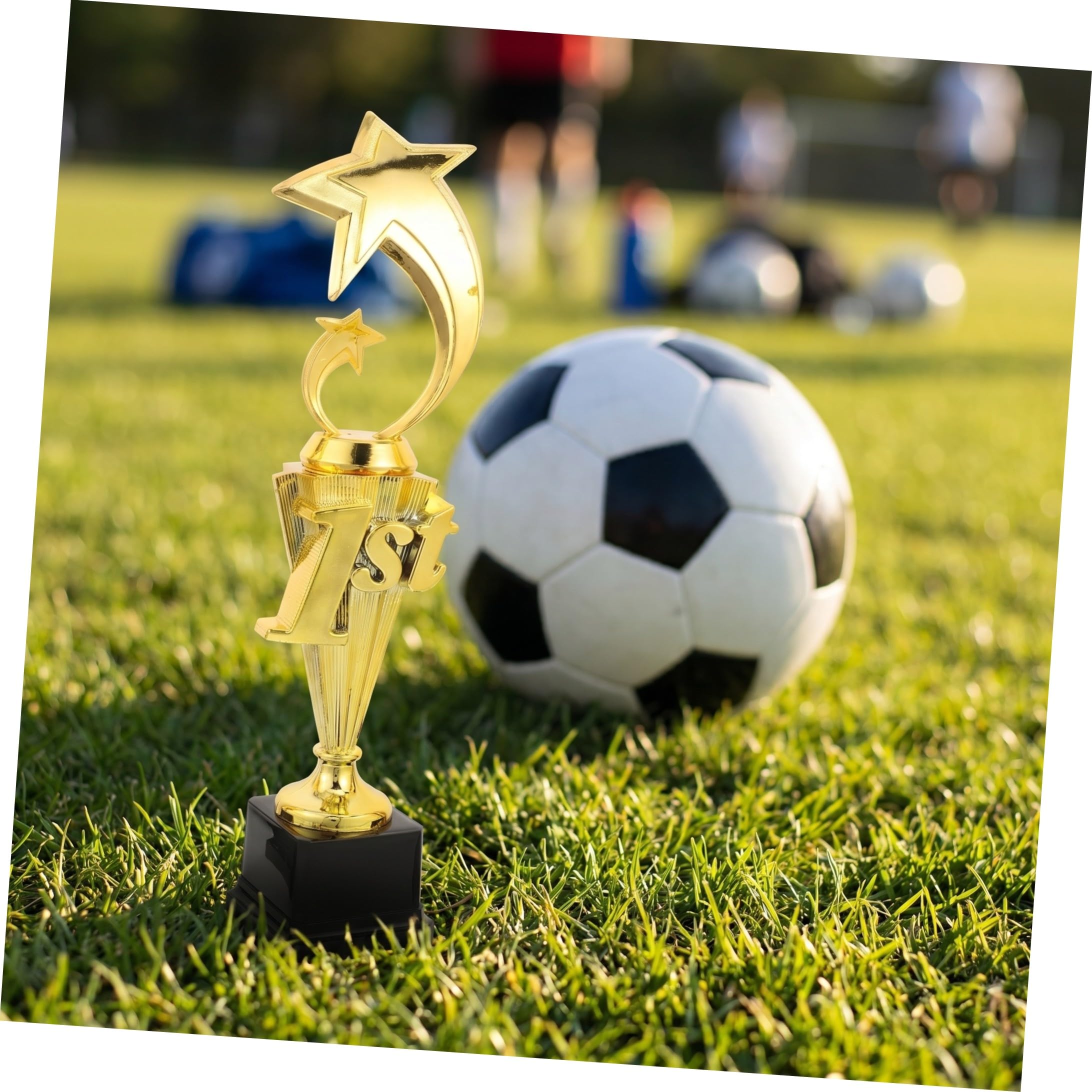 Toyvian 3 Pezzi Set di Tre Trofei in Plastica Oro per Tornei Sportivi | Design Divertente, per Appassionati di Sport, Riconoscimenti Gara, per Partite di Calcio