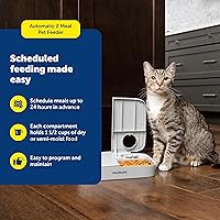 Vista 2 de PetSafe Analog 2 Comedero Programable para 2 Comidas para Mascotas, Comedero Automático para Perros y Gatos - Dispensador de Comida Seca