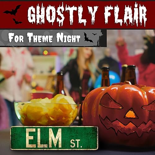 Miniatura 7 de Letrero de Elm Street – Regalos de película de terror y coleccionables, decoración de terror única de 16 x 4 pulgadas para dormitorio, letrero de