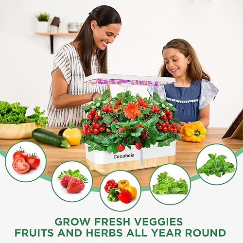 Miniatura 2 de Sistema de cultivo hidropónico, 12 cápsulas, jardín de hierbas para interiores con luz LED, kit de germinación de plantas con sistema de bomba,