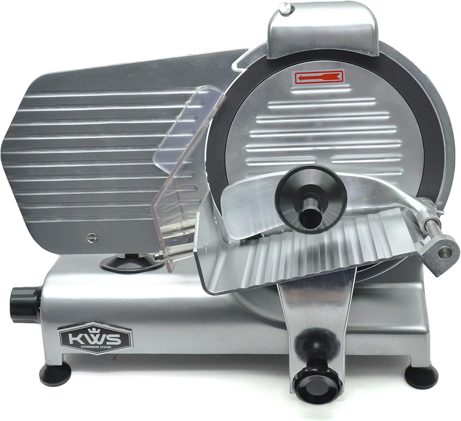 KWS 10-Inch Stainless Steel Electric Meat Slicer with Blade Guard