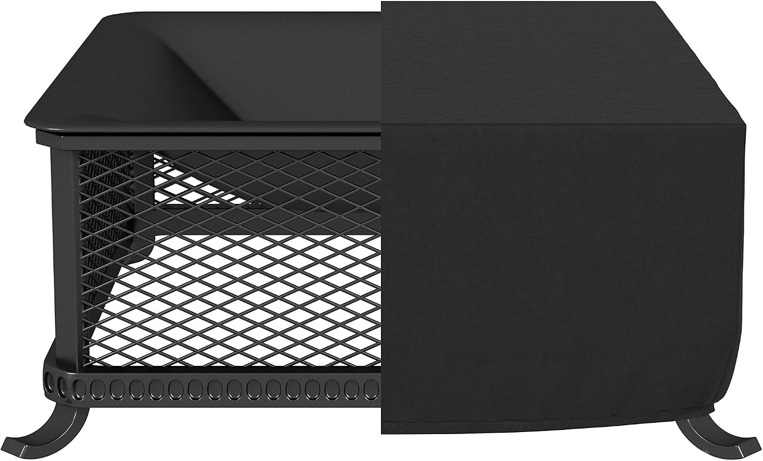 Amazon Basics Outdoor Square Patio Fire Pit or Table Cover, 44 Inch, Black