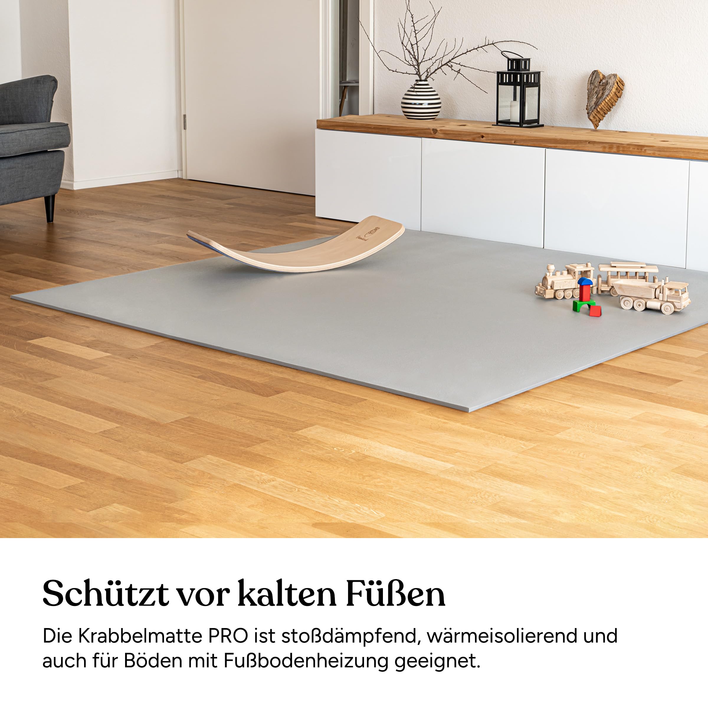 Ehrenkind® Krabbelmatte PRO | Extra dick und Soft | Made in Germany | Spielmatte Baby |Oeko-Tex 100 | Größe 160x160cm BEIGE