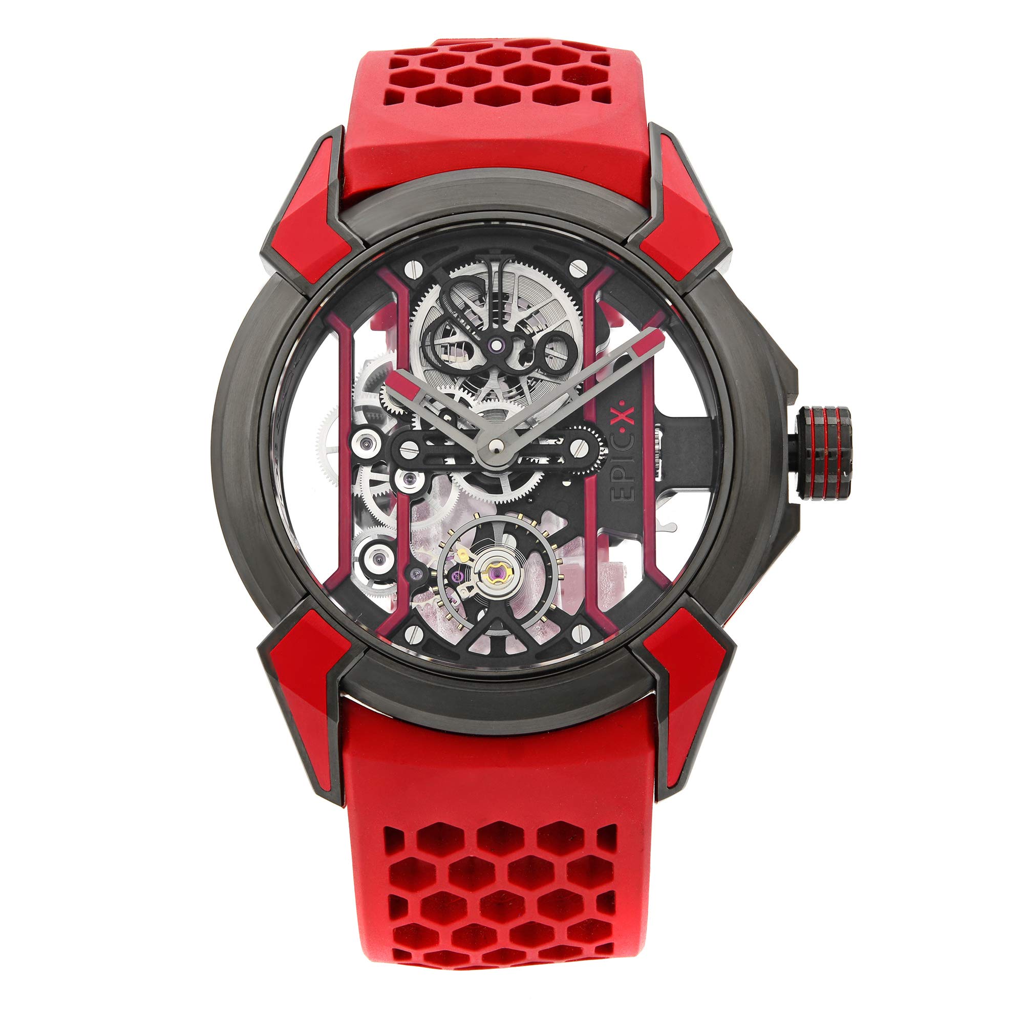 Jacob and Co. Epic X Skeleton Titanium Red Hand-Wind Mens Watch EX100.21.RR.PY.A