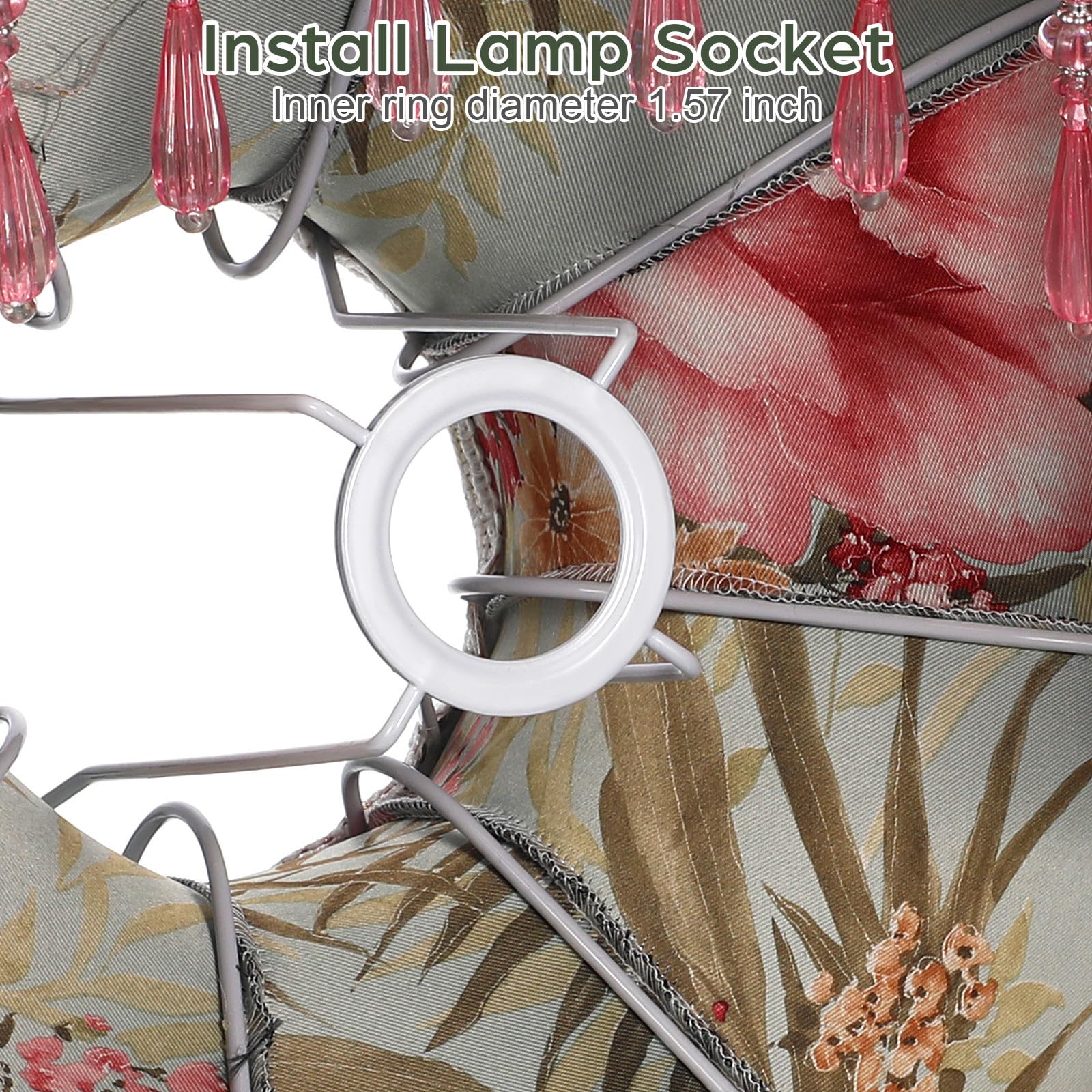 Happyyami Paralume Attacco Socket E27 Decorativo Motivo Floreale e Stile Europeo Facile Installazione per Lampada da Tavolo in Soggiorno o Studio